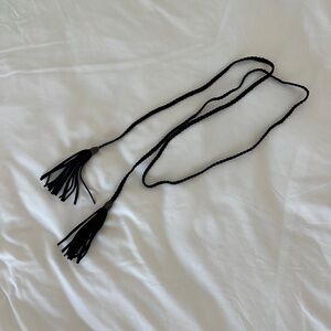 Black Braided Tassel Belt